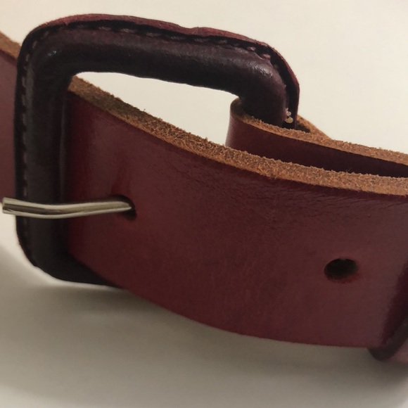 EUC Authentic Red Leather Belt Made In Mexico - Picture 2 of 6